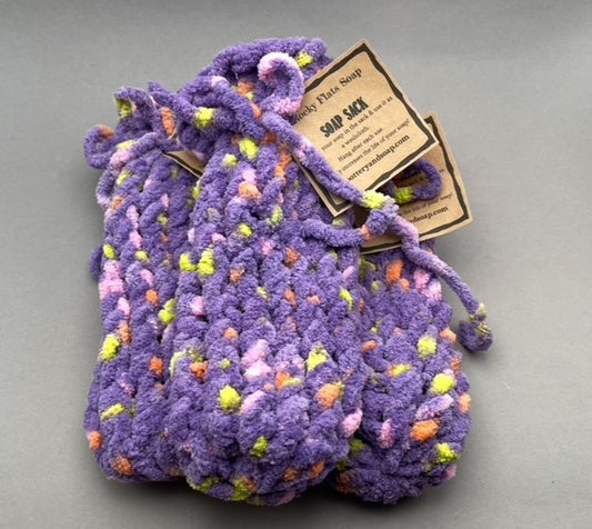 Purple Speckled Soap Sack